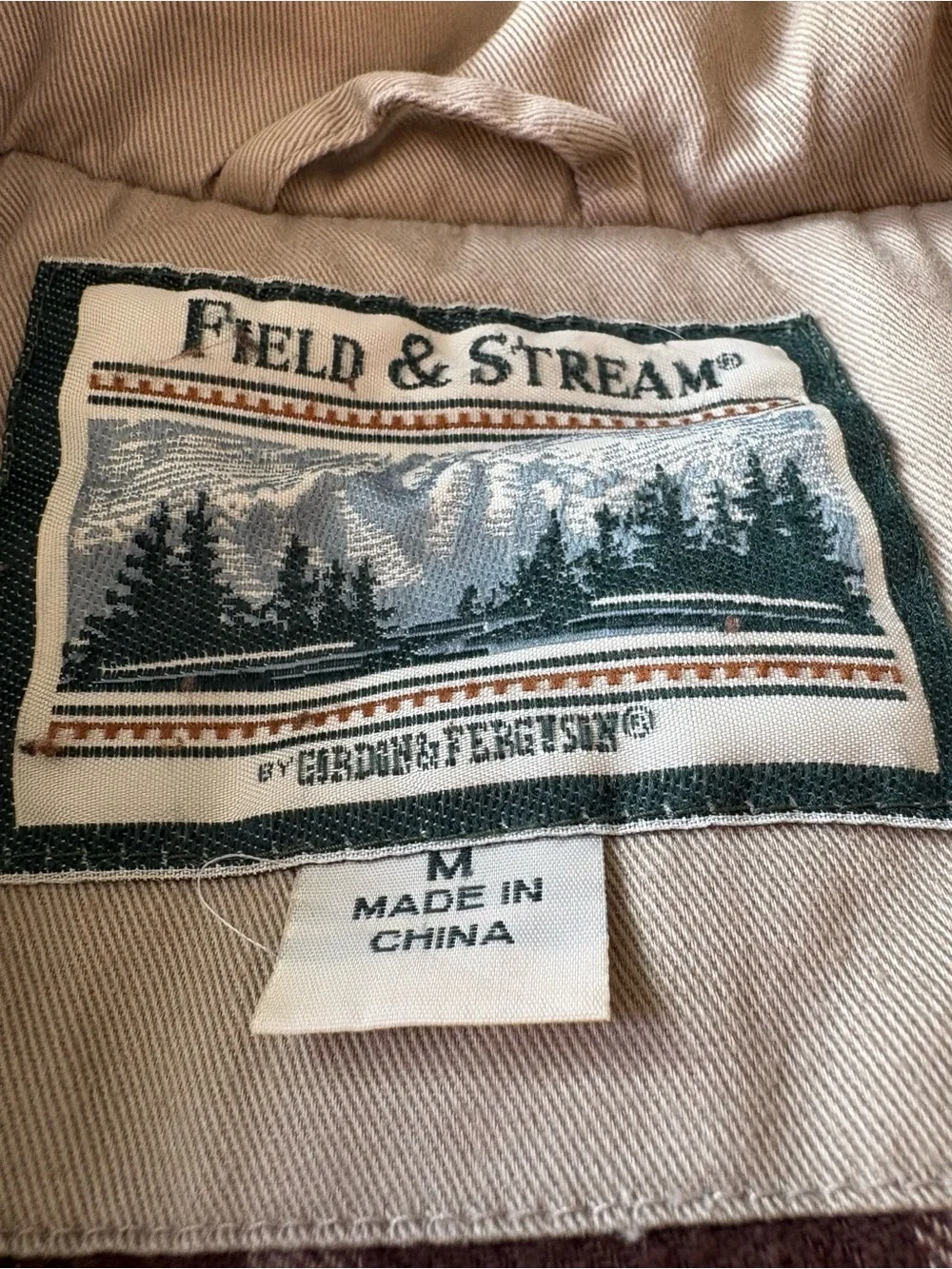 Field and Stream Flannel Quilted Hunting Vest Khaki Size Medium, Vintage, EUC